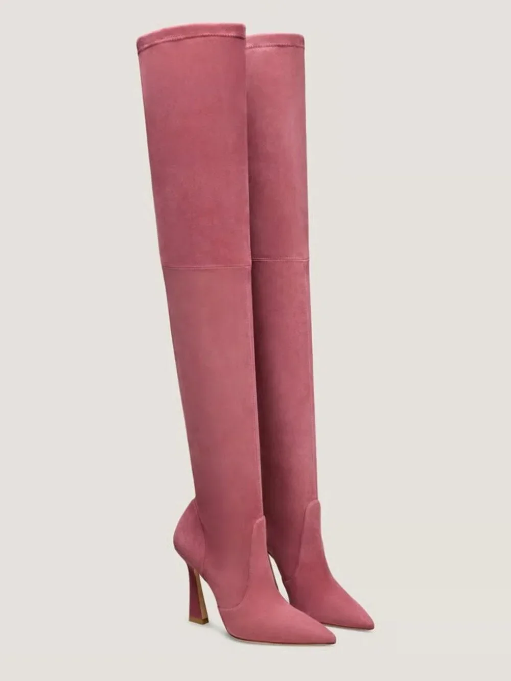 Stuart Weitzman Ultravinnie Thigh High Boots Dusty Berry Pink Suede SZ 7.5 NEW